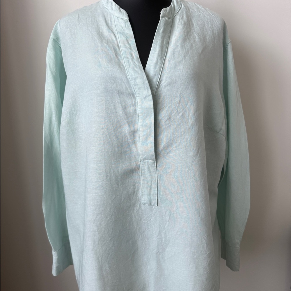 The Limited NWOT Light Green Linen Blouse Women's 1X Lightweight Breathable